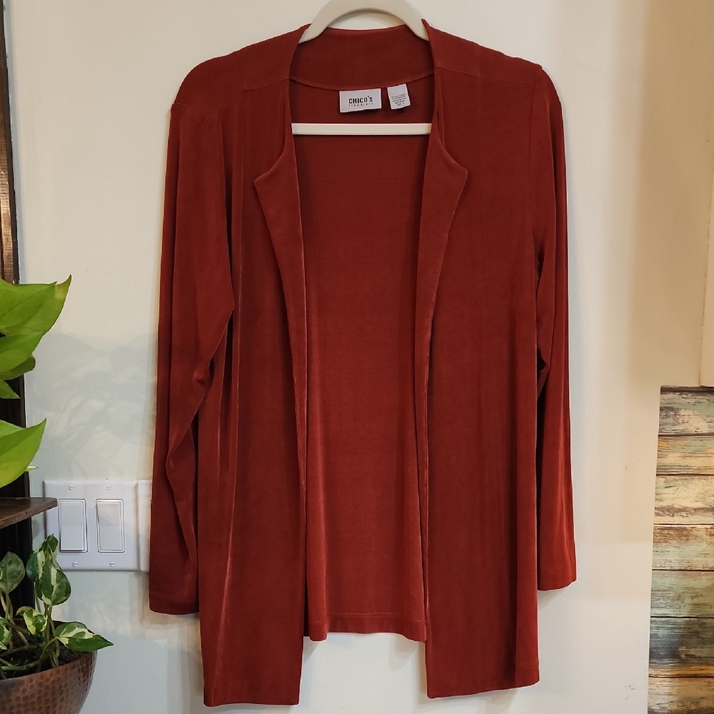 Chico's Travelers Women's Terracotta Cardigan
